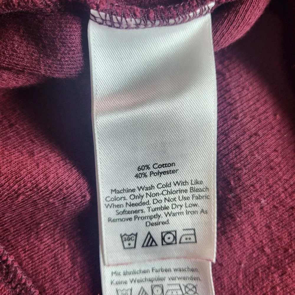 Eddie Bauer Mens TXL Pullover 1/4 Zip Mock Neck Burgundy Long Sleeve